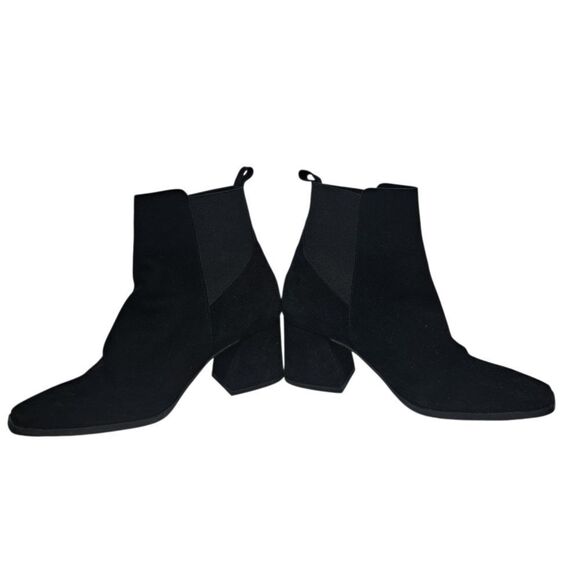 Antonio De Falia Slip On Leather Suede Goth Ankle Boots Block Heel Siz 8 Black - Picture 8 of 15